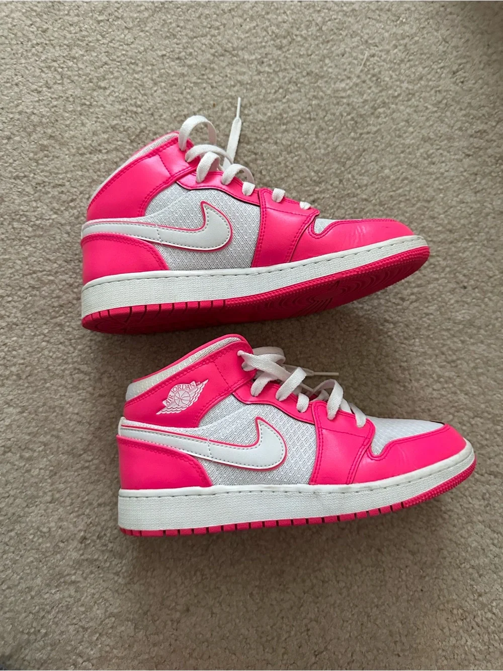 Nike Jordan 1 Mid Hyper Pink White (GS)